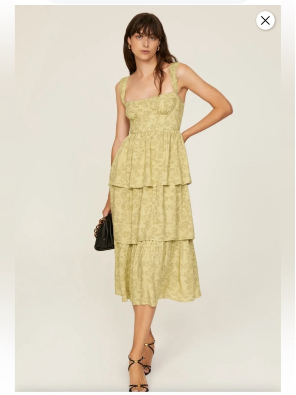 WeWoreWhat Corset Tiered Maxi Dress Paisley 100% Viscose Size 2